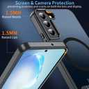OWKEY Magnetic for Samsung Galaxy S22+ Plus Phone Case with Adjustable Stand, Galaxy S22+ Plus Case [Shockproof Military Grade Drop Protection] Translucent Matte Back Samsung S22 Plus Case, Black