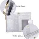 Womens Wallets RFID Small Compact Bifold Leather Card Holder Zip Pocket