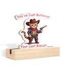 2 x GTYNU Cat Desk Decor, Funny Western Cowboy Kitty Shaped Wood Sign, Funny Cat Lovers Mom Gifts for Women, Plaque with Wooden Stand for Girly Room Bedroom Dorm Home Desk Decor