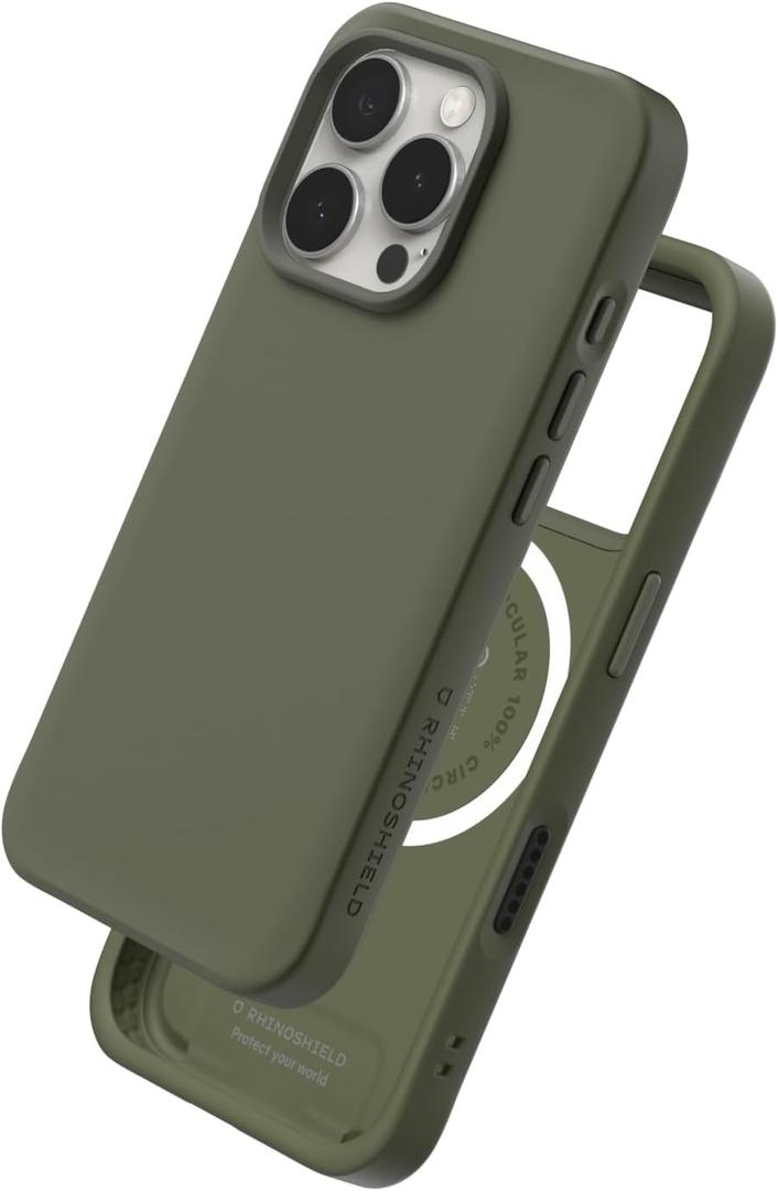 RhinoShield Case Compatible with Magsafe for iPhone 16 Pro | SolidX - Reinforced Shock-Absorbing Slim Design Protective Cover with 3.5M / 11ft Drop Protection - Seaweed Green