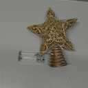 Juegoal Star Tree Topper with 20 LED Lights, Metal Golden Lighted Treetop Ornaments, Battery Powered Light Up Christmas Tree Decorations, 6.5 x 6.5 Inches