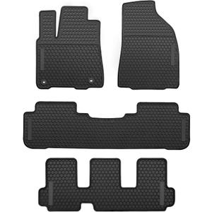 Car Floor Mats Custom Fit for Toyota Highlander 2014-2019 Black Rubber Auto Liner Mats All Weather Protection Heavy Duty Odorless