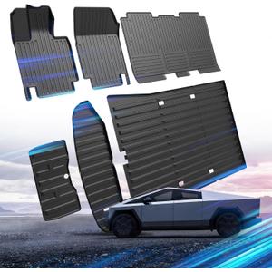 Car Floor Mats for Tesla Cybertruck 2025 2024 2023,TPE All Weather Protection Floor Mats,Custom Fit Car Floor Liners Set,Heavy Duty Accessories,Black