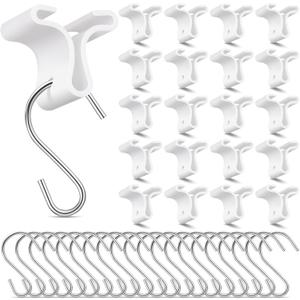 Moxweyeni 35 Pack Drop Ceiling Hooks for Hanging Ornament Christmas Classroom Supplies Hanging Ceiling Tile Metal Hangers for School Classroom Office (S Hook)