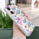 LEECG for Motorola Moto G Stylus 5G 2024 Case, Flower Pattern Slim Case Soft Silicone Protective for Moto G Stylus 5G 2024 Phone Cover, Flower Rice White