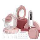 Momcozy Breast Pump V2 Pro Ultra-Lightweight, Hands-Free & Portable Wearable Pump with Upgraded Integrated DoubleFit Flange, Quiet & Leak-Proof Electric Pump, 3 Modes|9 Levels, 17/19/21/24mm, Cozy Red