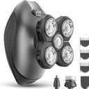 Electric Razor for Men, 5-in-1 Multi-Function Electric Shavers for Men, IPX7 Waterproof Bald Head Shaver with LED Display, Rechargeable Beard Trimmer Body Hair Trimmer, Ideal Gifts for Husband (Black)