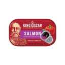 King Oscar Premium Skinless & Boneless Atlantic Salmon in Olive Oil, Mediterranean Style, 4.05 oz Cans, Pack of 12, Tinned Salmon (EXP 03/17/31)