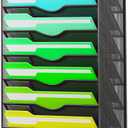 10-Tier Hanging Wall File Organizer Wall Mounted File Holder Document Wall Organizer for Office Organization and School Storage (No Assembly Required) (10 Tier Black)