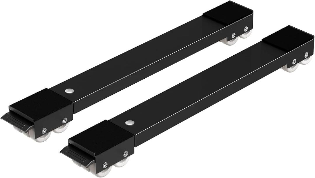 Ronlap Furniture Washing Machine Dolly, Extendable Appliance Rollers Refrigerator Heavy Duty, Washing Machine Stand Wheels Fridge Appliance Dolly Movers Mobile Washer and Dryer Moving Base, Black