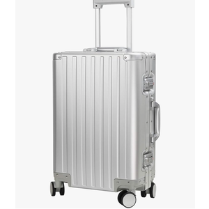 20-inch Aluminum Carry-On Suitcase: Silver - Full Metal Shell - Crush-Resistant & Burst-Proof, TSA Lock & Spinner Wheels for Business Travel - Men Women