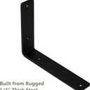 4-Pack 8 Inch Heavy Duty Shelf Brackets, Premium Floating L Bracket for Wall, Kitchen, Mantel Shelves Support | Quarter Inch (1/4") Thick | Black Powder Coated Steel