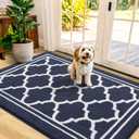 Buganda Indoor Door Mat, Dirt-Resistant and Absorbent Doormat, Anti-Slip, Low Profile Floor Mats for Inside Entryway, Front, and Back Door Entrance (48x32 Inches, Navy Blue)