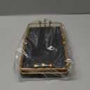 Bathroom Vanity Tray for Toiletries Makeup Perfume Candle Toilet Tank, Kitchen Tray for Soap Dispenser Spice Salt, Small Tray for Countertop Decor Coffee Nightstand 7.9x4.4 Black-Gold