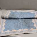 Scalloped Rug 2x6 Runners for Hallways, Solid Blue Runner Rug Non Slip Scalloped Bath Runner, Washable Rugs for Bedroom Girls, Rugs for Kitchen Floor Soft Dorm Nursery Carpet for Bedside