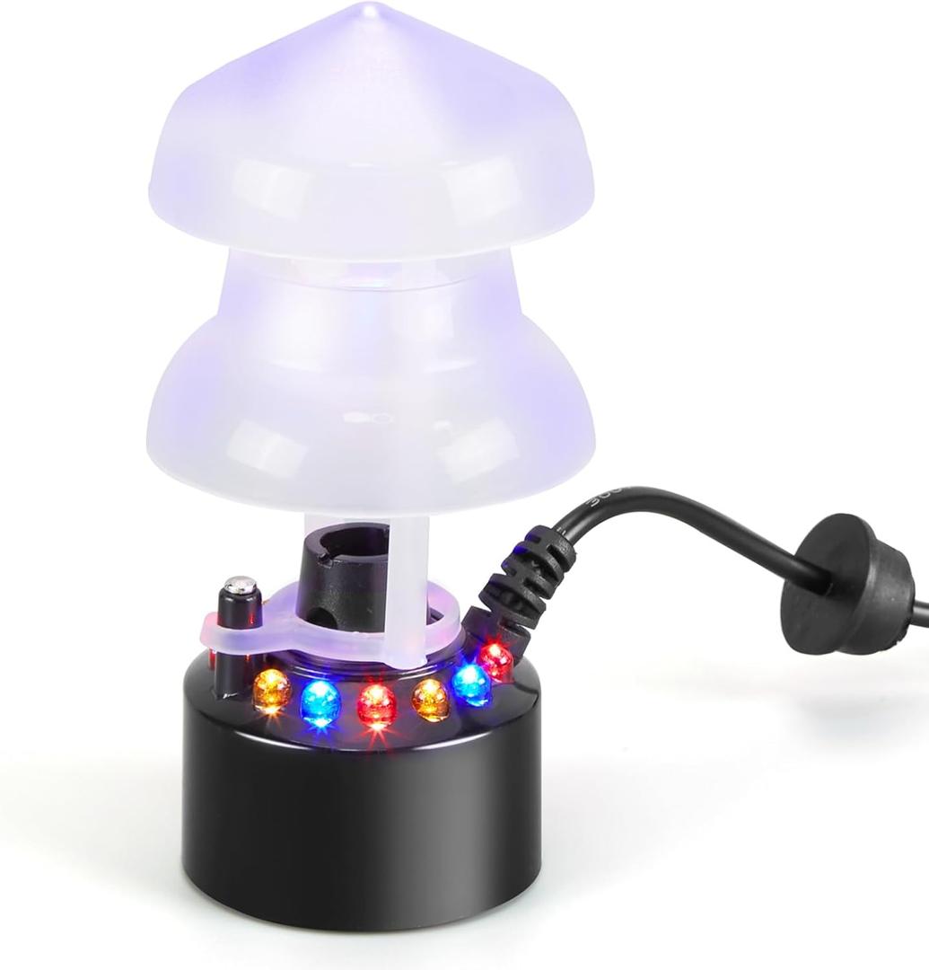 FITNATE Mist Maker, 12 LED Mister Fogger Water Fountain Pond Fog Machine Atomizer Air Humidifier, ultrasonic Mist fogger with Splash Guard, Perfect for Halloween and Other Holidays