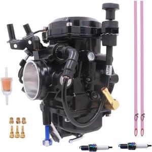 CV40 Carburetor for Harley Davidson Sportster 883 XL883 Sportster 1200 XLH1200,1988-2016 Dyna & FXR,1988-2017 Softail,1988-2016 Touring,1998-Up Sportster Electra Glide Fatboy 27490-96 27490-04 (Black)