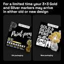 ARTISTRO 6 Gold & Silver Paint Pens - 0.7mm Extra-Fine Markers - Great for Greeting Cards, Ornament Decor, & More