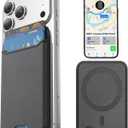 for MagSafe Wallet, Works with Apple Find My,4 Card Holder, Magnetic Phone Wallet for iPhone 17/16/15/14/13/12 Pro Max Air Plus Series, RFID Blocking Vegan Leather,Black