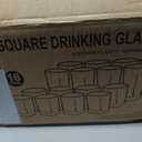 Square Everyday Drinking Glasses - Set of 16 Kitchen Drinkware Glass Cups., krx39