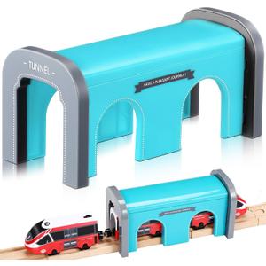 Train Tunnel Train Track Accessories Tunnel Model Plaything for Most Railroad Sets(Blue)