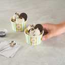 Restaurantware Ice Cream Cups 50 Pack of 8 oz Leak-Resistant Disposable Dessert Bowl Frozen Yogurt Cup Round Paper Container For Cold And Hot Desserts