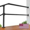 CHR Fence & Rail Hand Rails for Outdoor Steps Extension, 4ft Rectangular Handrail Extension to Wall, Handrails for Step Landings Ideal for Porch, Deck, & Stair Railing Indoor & Outdoor