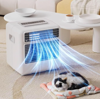SereneLife Small Air Conditioner Portable 12,000 BTU with Built-in Dehumidifier + Heat - Portable AC unit for rooms up to 550 sq ft - Remote Control, Window Mount Exhaust Kit