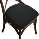 Big Hippo Chair Pads, Memory Foam Chair Seat Cushion Non Slip Rubber Back Thicken Chair Padding with Elastic Bands for Home Office Outdoor Seats (Black-1pc)