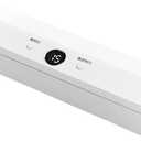 Small vacuum sealer with sealing bags and rolls - suitable for sous-vide and airtight food storage, white