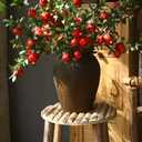 Okngr Artificial Pomegranate Branch, 3pcs Artificial Rosehip Berries 31.5inch Fake Berries Decor Simulation Pomegranate Bouquet Artificial Branches Winter Decorative for Home, Holiday Decoration (Red)