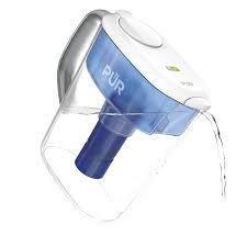 PUR Plus 11-Cup Water Pitcher,, Cleaner, Great-tasting Water, Dishwasher Safe, Powerful Filtration, Filter Change Light Indicator, LockFit Cap Design - White