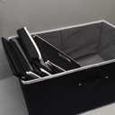 PRANDOM Storage Boxes with Lids [3-Pack] Fabric Collapsible Storage Bins Organizer Containers Baskets Cube with Cover for Home Bedroom Closet Office Nursery Black（23.4X15.9X11.5