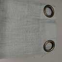 LAMIT Greyish Blue Linen Sheer Curtains 84 inch for Bedroom, Linen Textured Light Filtering Drapes Bronze Grommet Boho Panels for Farmhouse/Living Room, 2 Panels, 52 x 84 Inch