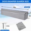 36/48/59/72in Dock Bumpers,Boat Dock Bumper,Marine Removable Boat Bumpers for Docking Preventing Dent or Scratch Docking,Screws Included (White/Grey/Black), 48inch-2Pack
