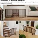 Wooden Dog Gate Freestanding Foldable 3 Panel Pet Gates Extra Wide Dog Gates for Indoor Doorways Stairs 24in Height Support Feet Included