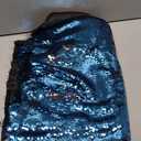 Sensory Wall Sequin Flip Fabric for Kids,0.2" Large Sequins Sensory Graffiti Fabric for Toddlers,Tactile Stimulation,Calming Corner Items (Half yd (18"*49"), Lake Blue + Silver)
