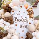 Baby Shower Sign Decorations Decal We Can Bearly Wait Sign for Backdrop Gender Reveal Party Decoration for Balloon Arch Boy or Girl Sticker Baby Bear Welcome Signs for Pregnancy Party Photo Background, Red Brown
