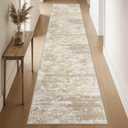 Runners for Hallways Non-Slip 2x10 Long Runner Rugs Washable Abstract Tear and Stain Resistance No Pile Lightweight Modern Rug Runners for Entryway, Kitchen, Walkway, Beige/Yellow