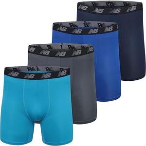 New Balance Men's Mesh 5" No Fly Boxer Brief (4 Pack), 2XL