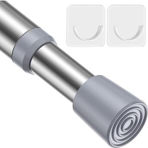 WEIXINHAI Spring Tension Curtain Rod for Windows 26 to 39 inch Silver Small Tension Rod Adjustable Spring Curtain Rods No Drilling Short Tension Rod for Kitchen, Closet, Bathroom, Bookshelf