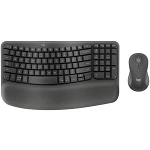 Logitech Wave Keys MK670 Combo, Wireless Ergonomic Keyboard with Signature M550 L Wireless Mouse, Comfortable Natural Typing, Bluetooth, Logi Bolt, for Multi-OS, Windows/Mac - Graphite
