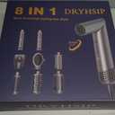 8 in 1 Hot Air Brush Hair Styler, High-Speed Hair Dryer Brush with Auto Wrap Curlers, Foldable Ionic Blow Dryer Brush for Fast Drying, Volumizing & Curling, Multi-Styling Tool (Gifts for Women) (Classic Grey)