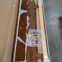 Acacia Harmony King Platform Bed Frame  Solid Rubber Wood, Walnut Finish, Mid-Century Modern Design, Natural Circular Wood Grain, 800lbs Support, No Box Spring Required, Easy Assembly