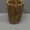 Coeusy Wicker Trash Can,Small Bathroom Trash Can,Water Hyacinth Wicker Waste Basket for Bathroom,Boho Waste Basket for Bedroom,Home Office,Compact Spaces(2 Gallon Round)