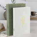 Cinnvoice Set of 2 Aesthetic Decorative Books Linen Boxes Enhance Your Coffee Table Bookshelf Mantle Decor Beautiful Fake Faux Books for Vintage Home Decoration Photo Storage(Sage Green Beige)