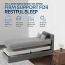 Greaton, Box Spring Bed Base Twin XL Size, 4-Inch Wood Mattress Foundation – Amish Made in USA – Quiet Noise Free, 2-Pieces Under Mattress-Support BoxSpring, Fully Assembled, White