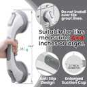 2 x TAILI Shower Grab Bar, 2 Pack 12 Inch Suction Grab Bars for Bathtubs and Showers for Elderly, Shower Handle for Seniors Bathroom Safety Grip, No Drilling Removable,Grey