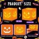20 PCS Halloween Pumpkin Boxes with Lights - Orange Light Boxes Pumpkin Grimace Patterns for Indoor Outdoor Halloween Decorations