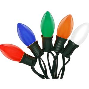 C9 LED Christmas Lights Outdoor 25Ft Outdoor Decorations String Light Waterproof with 26 C9 LED Multicolor Bulbs, Hanging Vintage Christmas Lights for Patio Roofline Garden Holiday Party